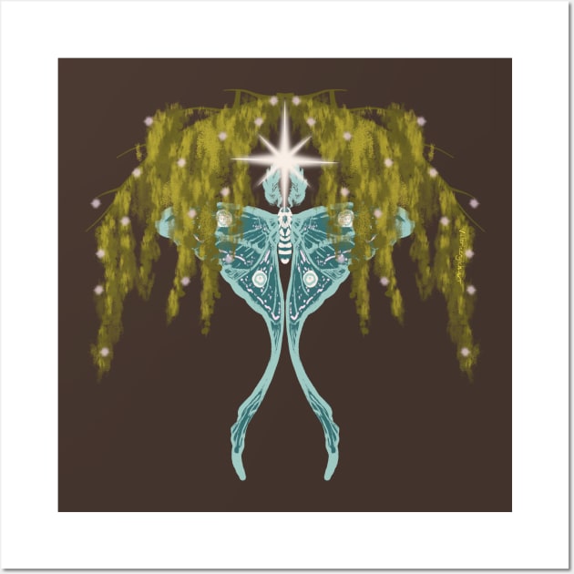 Moss Moth Under the Stars Wall Art by venglehart